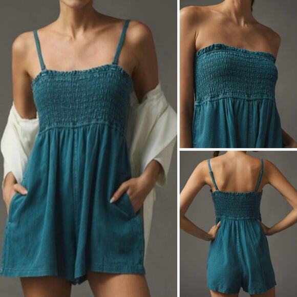 Anthropologie Pilcro Smocked Romper - Picture 1 of 6